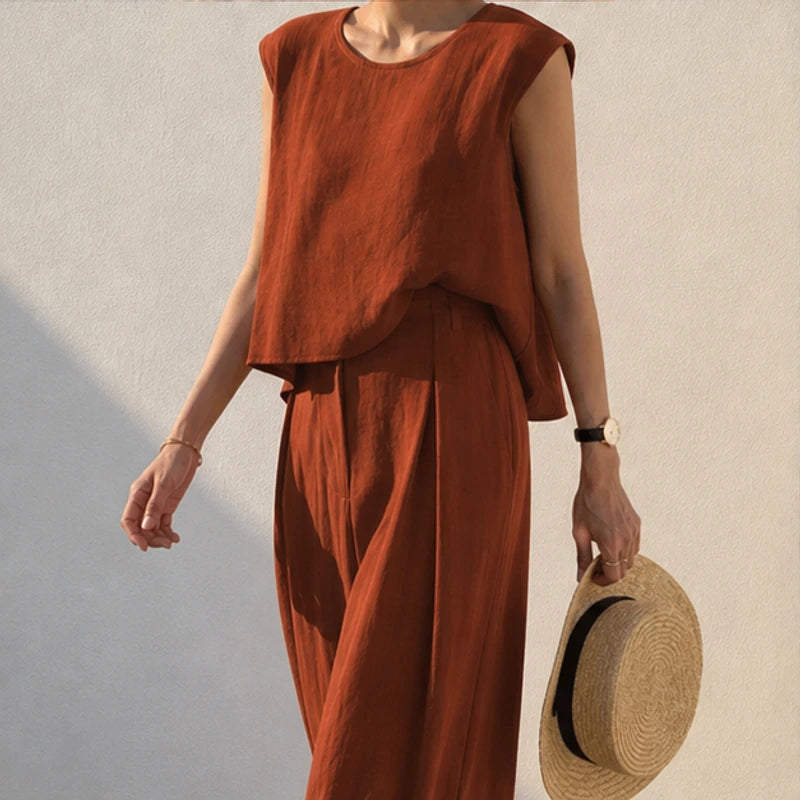 Estelle Two Piece Pants Set - Fire Orange - two piece set - Michael Verde - Image 3