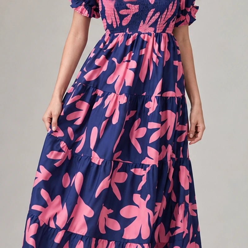 Frinada Floral Off-Shoulder Maxi Dress - Blue - floral dress - Michael Verde - Image 4