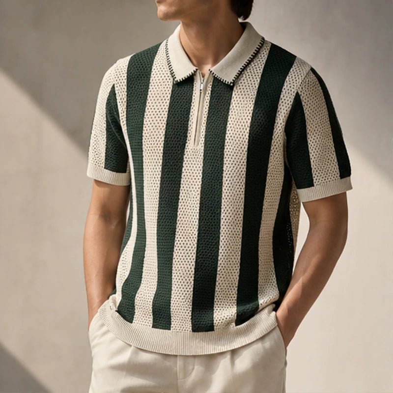 Jenson Cotton Knit Polo Shirt - Green - polo shirt - Michael Verde - Image 2