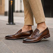 Alden Italian Leather Penny Loafer - Brown - italian leather - Michael Verde - Image 4