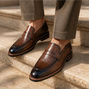 Alden Italian Leather Penny Loafer - Brown - penny loafer - Michael Verde - Image 3