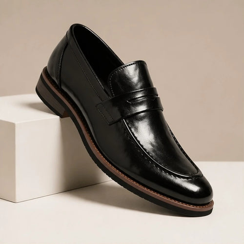 Alden Italian Leather Penny Loafer - Black - Shoes - Michael Verde - Image 1