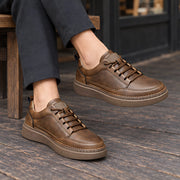 Alderic Men's Leather Dress Sneakers - Coffee - Sneakers - Michael Verde - Image 2