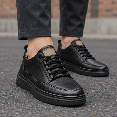 Alderic Men's Leather Dress Sneakers - Onyx - Men's Footwear > Sneakers > Dress Sneakers - Michael Verde - Image 1