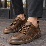Alderic Men's Leather Dress Sneakers - Coffee - Men's Footwear > Sneakers > Dress Sneakers - Michael Verde - Image 1