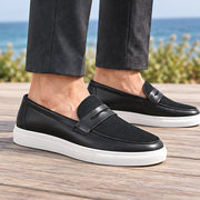 Aldric Men's Suede Penny Loafers - Black - discount-eligible - Michael Verde - Image 2