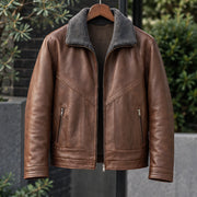 Alton Men's Sherpa-Collar Zip Jacket - Heritage Brown - Casual Jacket - Michael Verde - Image 3