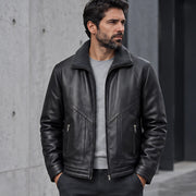 Alton Men's Sherpa-Collar Zip Jacket - Classic Black - Men's Clothing > Outerwear > Sherpa Collar Jackets - Michael Verde - Image 1