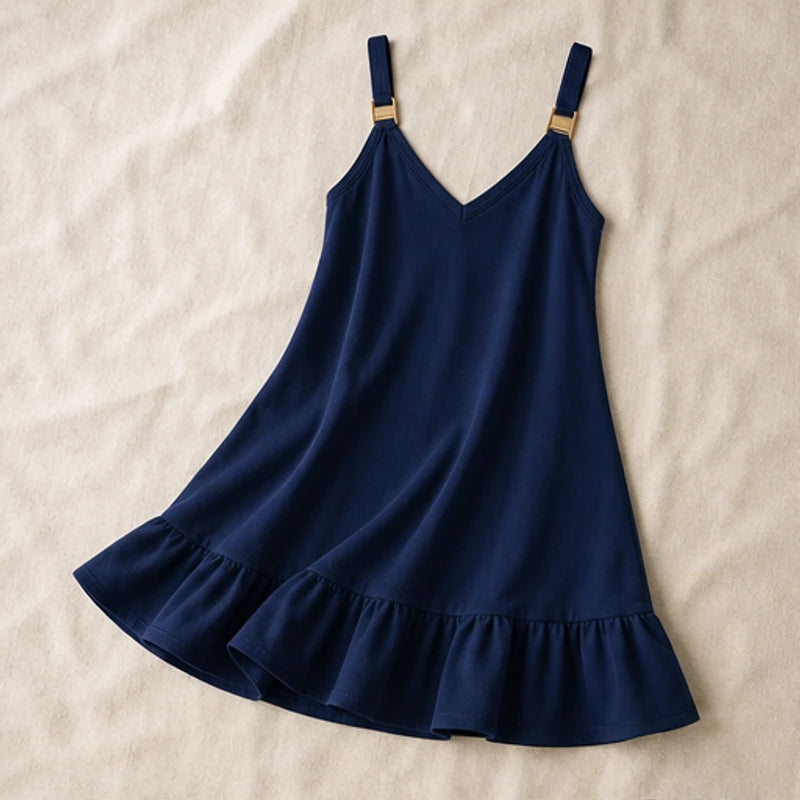 Arrabella V-Neck Mini Dress - Blue - vacation dress - Michael Verde - Image 5