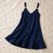 Arrabella V-Neck Mini Dress - Blue - vacation dress - Michael Verde - Image 5