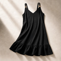 Arrabella V-Neck Mini Dress - Black - summer dress - Michael Verde - Image 4