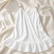 Arrabella V-Neck Mini Dress - White - summer dress - Michael Verde - Image 4