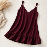 Arrabella V-Neck Mini Dress - Red - vacation dress - Michael Verde - Image 5