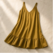 Arrabella V-Neck Mini Dress - Yellow - summer dress - Michael Verde - Image 4