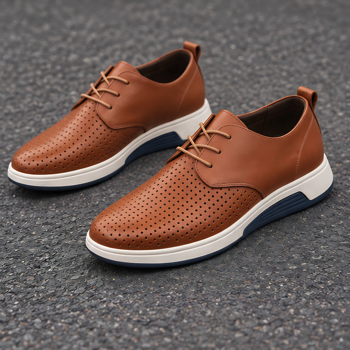 Auberon Men's Perforated Lace-Up Sneakers - Brown - Comfort Shoes - Michael Verde - Image 3