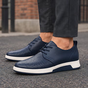 Auberon Men's Perforated Lace-Up Sneakers - Blue - Casual Dress Shoes - Michael Verde - Image 2