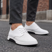 Auberon Men's Perforated Lace-Up Sneakers - White - Men's Footwear > Lace-Up Sneakers - Michael Verde - Image 1