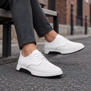 Auberon Men's Perforated Lace-Up Sneakers - White - Casual Dress Shoes - Michael Verde - Image 2