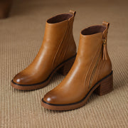 Avalon Women's Leather Ankle Boots - Brown - Women's Shoes - Michael Verde - Image 3