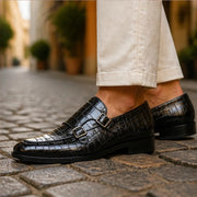 Avenel Formal Leather Loafers - Silver - Shoes - Michael Verde - Image 1