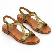 Avenoire Women's Sculpted T-Bar Slingback Sandals - Green - Catalog Group: Footwear - Michael Verde - Image 2