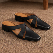 Aviera Women's Leather Cutout Square Toe Mule - Charcoal - women's footwear - Michael Verde - Image 4