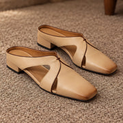 Aviera Women's Leather Cutout Square Toe Mule - Beige - women's footwear - Michael Verde - Image 4