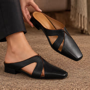 Aviera Women's Leather Cutout Square Toe Mule - Charcoal - Footwear > Mules > Square Toe Mules - Michael Verde - Image 2