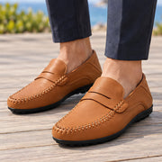Bexford Men's Leather Moc-Toe Penny Loafers - Light Brown - Men's Footwear > Loafers > Penny Loafers - Michael Verde - Image 1
