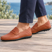Bexford Men's Leather Moc-Toe Penny Loafers - Brown - mens shoes - Michael Verde - Image 2