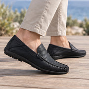 Bexford Men's Leather Moc-Toe Penny Loafers - Black - mens shoes - Michael Verde - Image 2
