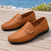 Bexford Men's Leather Moc-Toe Penny Loafers - Light Brown - Shoes - Michael Verde - Image 3