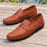 Bexford Men's Leather Moc-Toe Penny Loafers - Brown - Shoes - Michael Verde - Image 3
