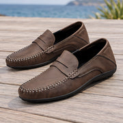 Bexford Men's Leather Moc-Toe Penny Loafers - Dark Brown - Shoes - Michael Verde - Image 3