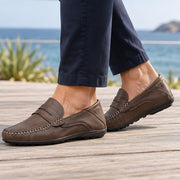 Bexford Men's Leather Moc-Toe Penny Loafers - Dark Brown - mens shoes - Michael Verde - Image 2