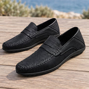 Bexford Men's Leather Moc-Toe Penny Loafers - Black - Shoes - Michael Verde - Image 3