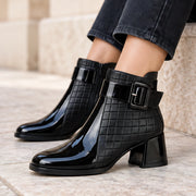 Blaire Women's Leather Quilted Ankle Boots - Black - Footwear - Michael Verde - Image 3