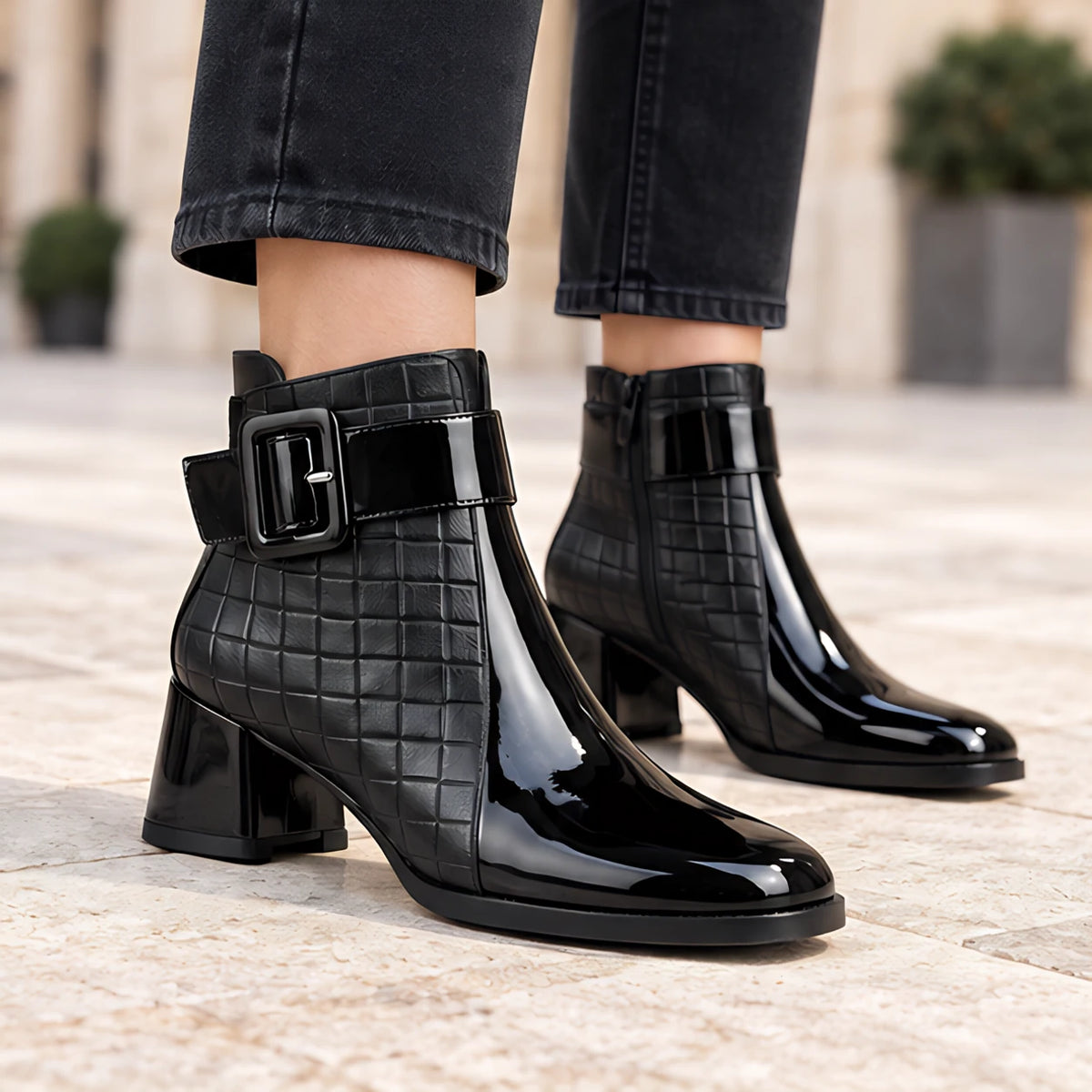 Blaire Women's Leather Quilted Ankle Boots - Black - Boots - Michael Verde - Image 2