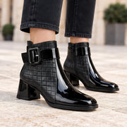 Blaire Women's Leather Quilted Ankle Boots - Black - Boots - Michael Verde - Image 2