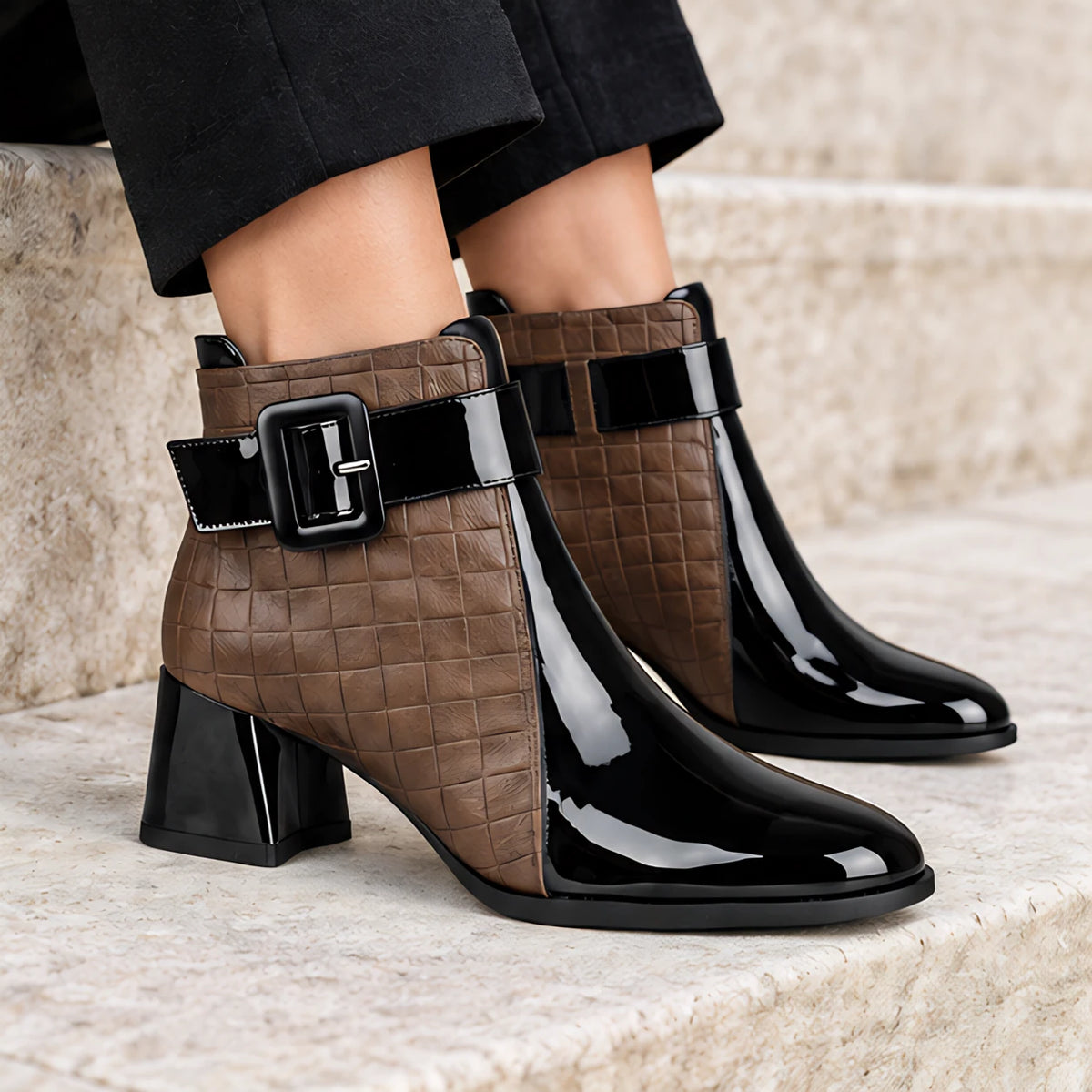 Blaire Women's Leather Quilted Ankle Boots - Brown - Footwear - Michael Verde - Image 3