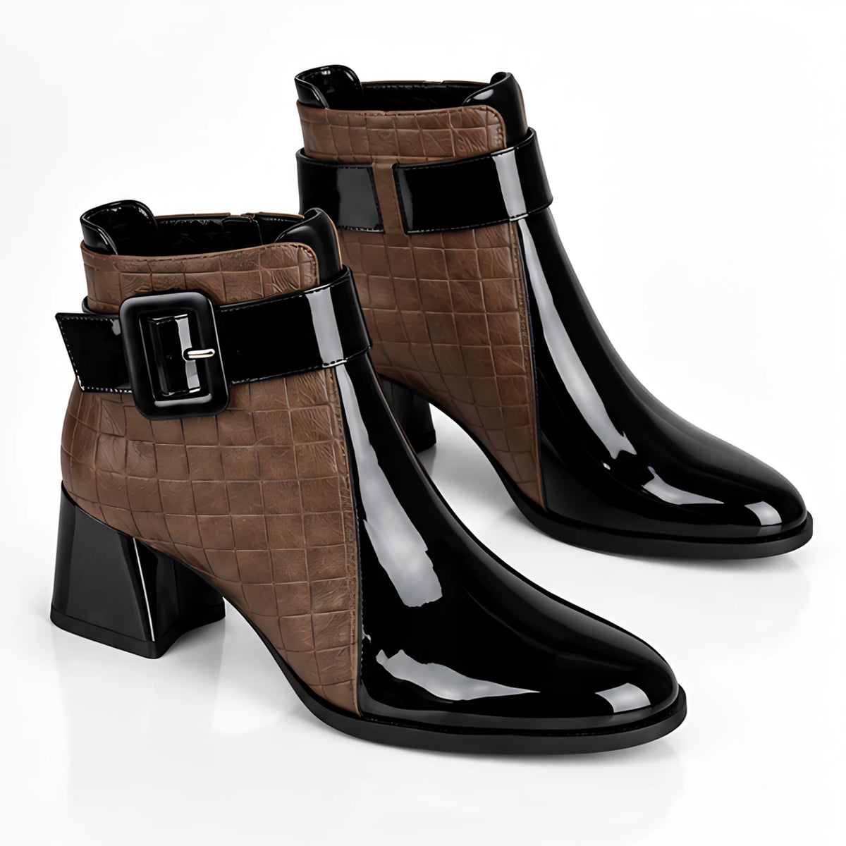 Blaire Women's Leather Quilted Ankle Boots - Brown - Women's Footwear > Boots > Ankle Boots - Michael Verde - Image 1