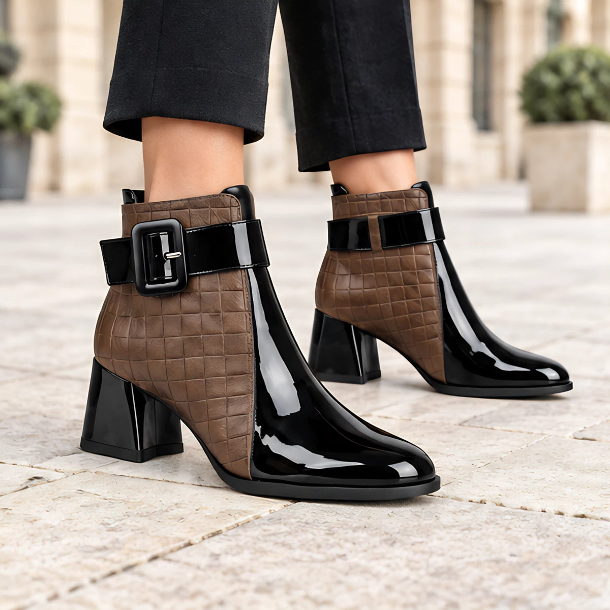 Blaire Women's Leather Quilted Ankle Boots - Brown - Boots - Michael Verde - Image 2
