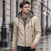 Blaise Men's Hooded Quilted-Sleeve Jacket - Forged Ivory - Casual Jacket - Michael Verde - Image 2