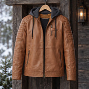 Blaise Men's Hooded Quilted-Sleeve Jacket - Vintage Brown - Chest Pocket Jacket - Michael Verde - Image 3