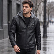 Blaise Men's Hooded Quilted-Sleeve Jacket - Classic Black - Casual Jacket - Michael Verde - Image 2