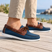 Brennan Men's Moc-Toe Boat Shoes - Blue - Shoes - Michael Verde - Image 2