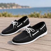 Brennan Men's Moc-Toe Boat Shoes - Black - Men's Footwear > Casual Shoes > Boat Shoes - Michael Verde - Image 3