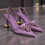 Calandra Women's Crystal Slingback Heels - Lilac - Footwear - Michael Verde - Image 2