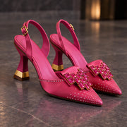 Calandra Women's Crystal Slingback Heels - Pink - Footwear - Michael Verde - Image 2