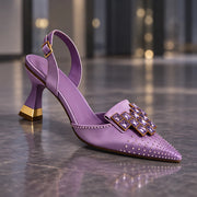 Calandra Women's Crystal Slingback Heels - Lilac - Heels - Michael Verde - Image 3